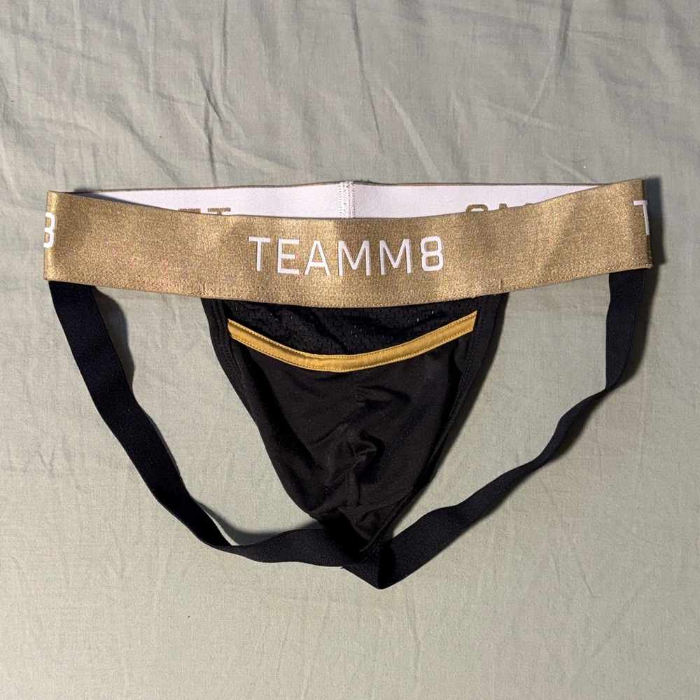 TEAMM8 Men's Black & Gold Jockstrap